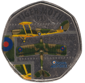 2016 50P SHAPED MEDALLION TIGER MOTH 1931 - 50P SHAPED COIN - Cambridgeshire Coins