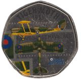 2016 50P SHAPED MEDALLION TIGER MOTH 1931 - 50P SHAPED COIN - Cambridgeshire Coins