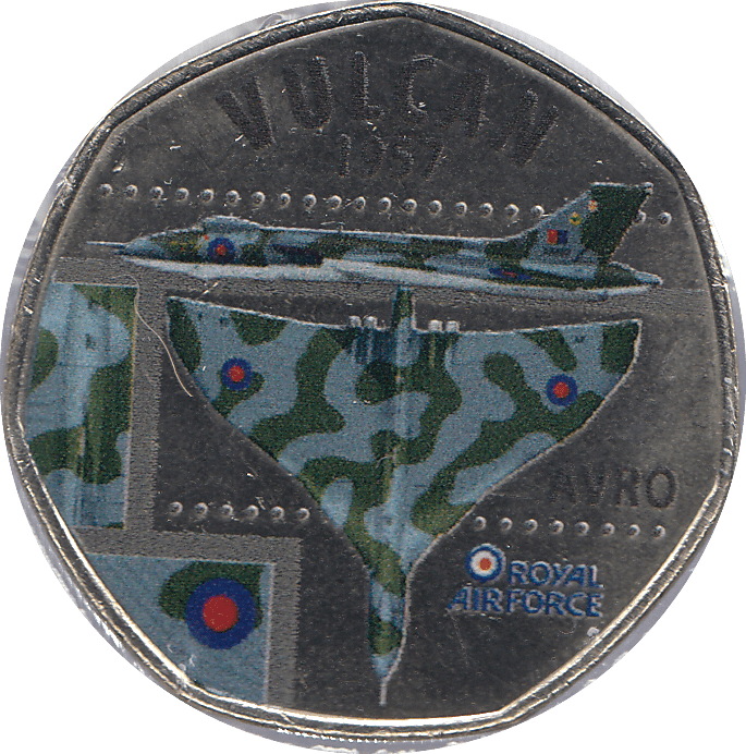 2016 50P SHAPED MEDALLION VULCAN 1957 RAF - WORLD COINS - Cambridgeshire Coins