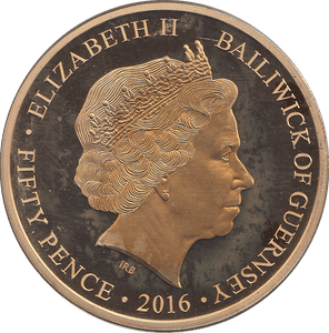 2016 90TH BIRTHDAY 50P BAILIWICK OF GUERNSEY - WORLD COINS - Cambridgeshire Coins