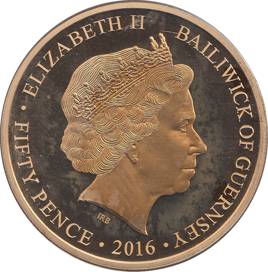 2016 90TH BIRTHDAY 50P BAILIWICK OF GUERNSEY - WORLD COINS - Cambridgeshire Coins