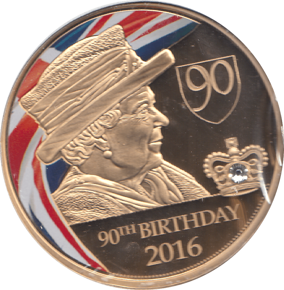2016 90TH BIRTHDAY COMMEMORATIVE - WORLD COINS - Cambridgeshire Coins