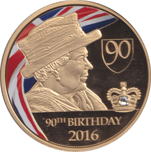 2016 90TH BIRTHDAY COMMEMORATIVE - WORLD COINS - Cambridgeshire Coins