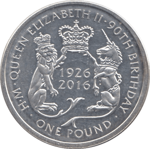 2016 .925 SILVER PROOF ONE POUND QUEEN ELIZABETH 90TH BIRTHDAY TRISTAN DA CUNHA - SILVER WORLD COINS - Cambridgeshire Coins