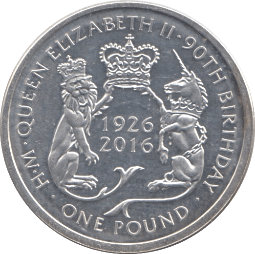 2016 .925 SILVER PROOF ONE POUND QUEEN ELIZABETH 90TH BIRTHDAY TRISTAN DA CUNHA - SILVER WORLD COINS - Cambridgeshire Coins