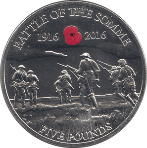 2016 BATTLE OF SOMME FIVE POUNDS BAILIWICK OF GUERNSEY - WORLD COINS - Cambridgeshire Coins