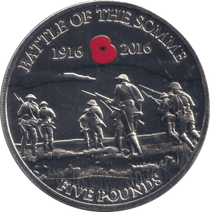 2016 BATTLE OF THE SOMME £5 BAILIWICK OF GUERNSEY BU - WORLD COINS - Cambridgeshire Coins