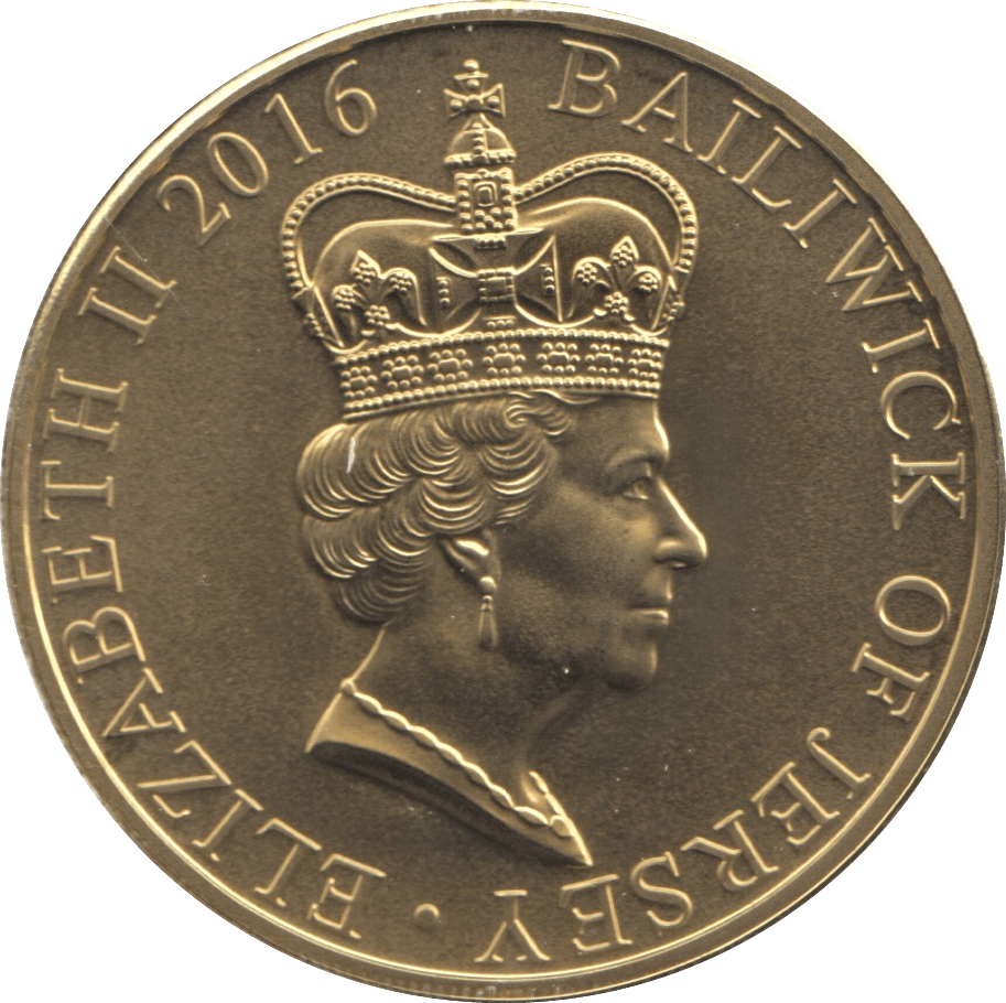 2016 BRILLIANT UNCIRCULATED 90TH BIRTHDAY COMMEMORATIVE 5 POUNDS JERSEY - WORLD COINS - Cambridgeshire Coins