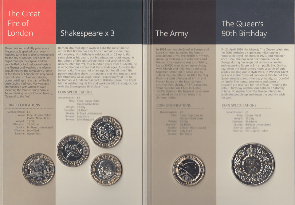 2016 BRILLIANT UNCIRCULATED ANNUAL COIN YEAR SET - Brilliant Uncirculated Year Sets - Cambridgeshire Coins