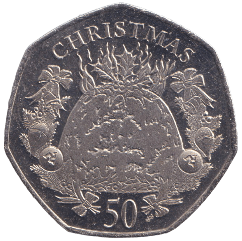 2016 CHRISTMAS 50P XMAS PUDDING ISLE OF MAN ( BU ) - 50P REGIONAL ISSUES - Cambridgeshire Coins