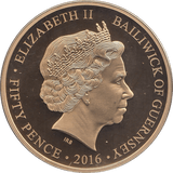 2016 FIFTY PENCE GUERNSEY - WORLD COINS - Cambridgeshire Coins