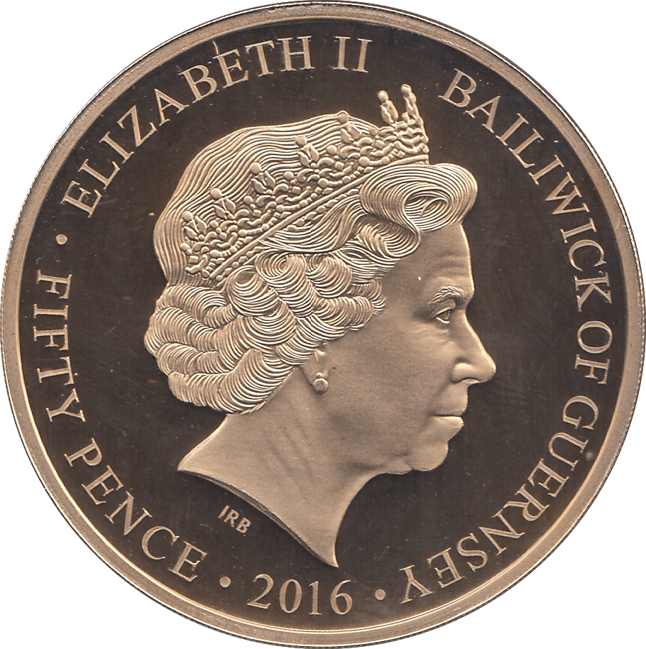 2016 FIFTY PENCE GUERNSEY - WORLD COINS - Cambridgeshire Coins