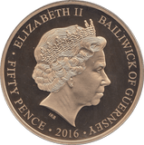 2016 FIFTY PENCE GUERNSEY - WORLD COINS - Cambridgeshire Coins