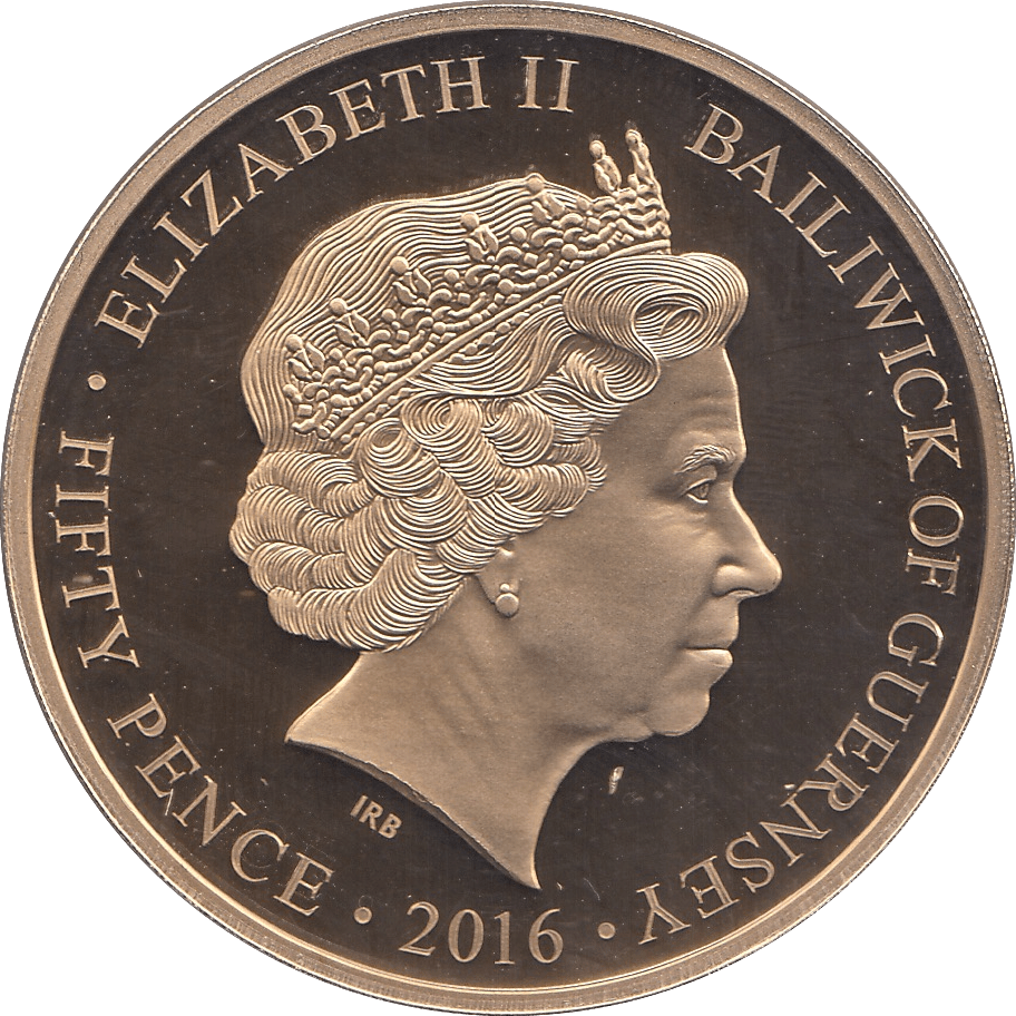 2016 FIFTY PENCE GUERNSEY - WORLD COINS - Cambridgeshire Coins