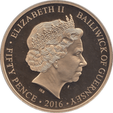 2016 FIFTY PENCE GUERNSEY - WORLD COINS - Cambridgeshire Coins