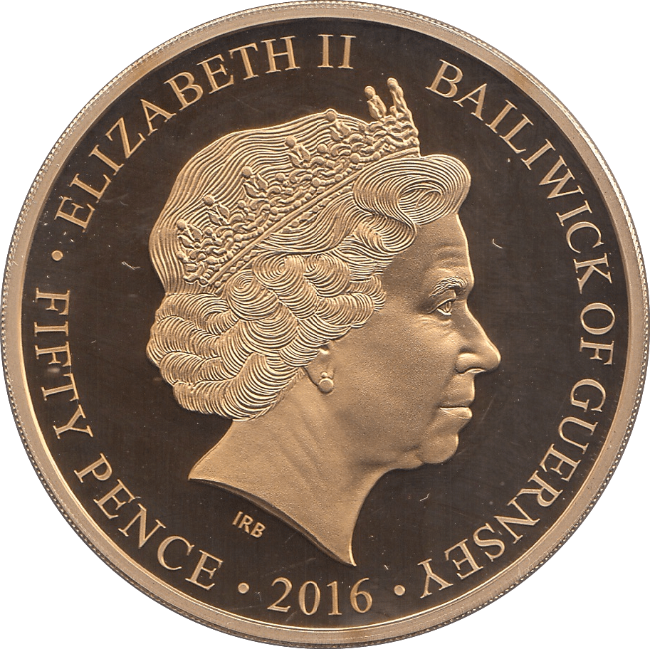 2016 FIFTY PENCE GUERNSEY - WORLD COINS - Cambridgeshire Coins