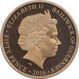 2016 FIFTY PENCE GUERNSEY - WORLD COINS - Cambridgeshire Coins