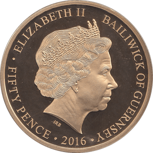 2016 FIFTY PENCE GUERNSEY - WORLD COINS - Cambridgeshire Coins