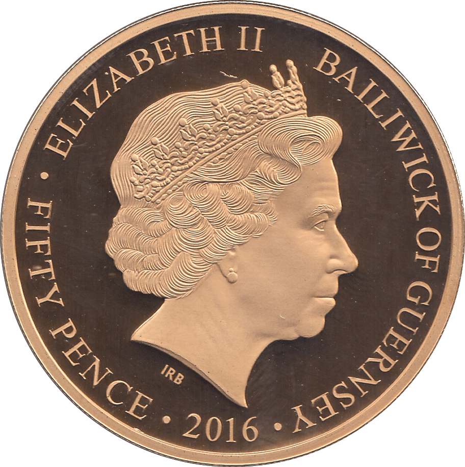2016 FIFTY PENCE GUERNSEY - WORLD COINS - Cambridgeshire Coins