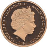 2016 FIFTY PENCE GUERNSEY - WORLD COINS - Cambridgeshire Coins