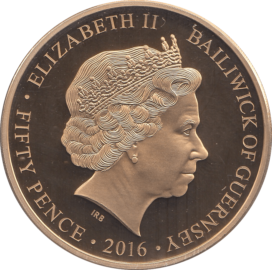 2016 FIFTY PENCE GUERNSEY - WORLD COINS - Cambridgeshire Coins