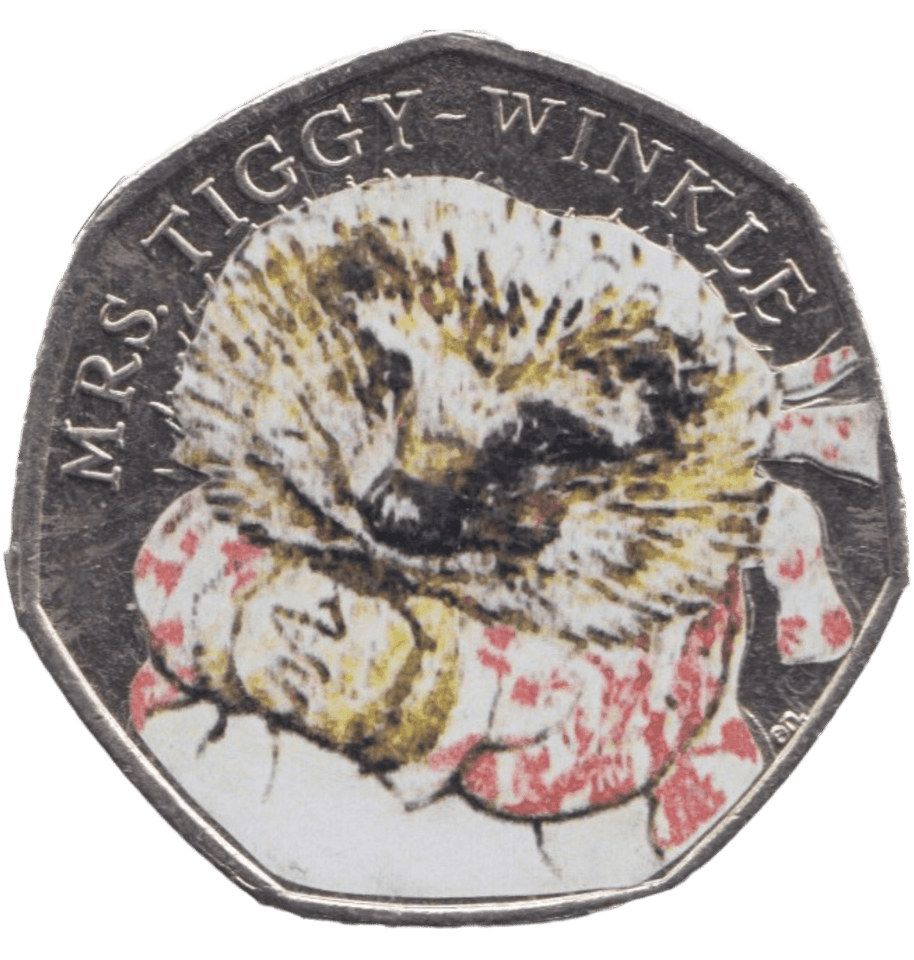 2016 FIFTY PENCE MRS TIGGY-WINKLE COLOURED 50P BEATRIX POTTER COIN - BEATRIX POTTER 50P - Cambridgeshire Coins