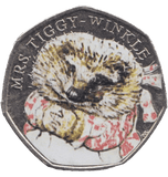2016 FIFTY PENCE MRS TIGGY-WINKLE COLOURED 50P BEATRIX POTTER COIN - BEATRIX POTTER 50P - Cambridgeshire Coins