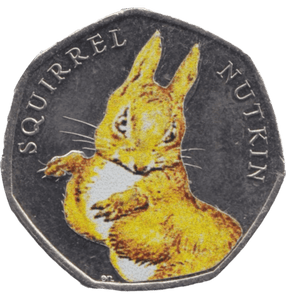 2016 FIFTY PENCE SQUIRREL NUTKIN COLOURED 50P BEATRIX POTTER COIN - BEATRIX POTTER 50P - Cambridgeshire Coins