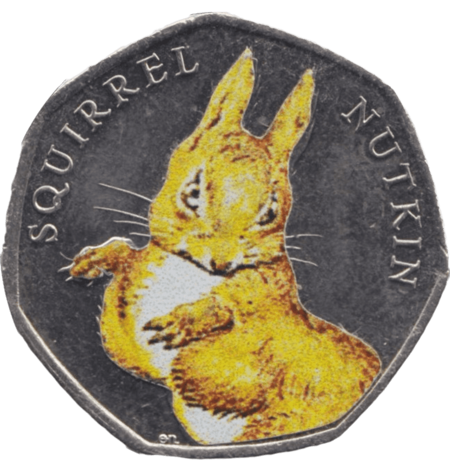 2016 FIFTY PENCE SQUIRREL NUTKIN COLOURED 50P BEATRIX POTTER COIN - BEATRIX POTTER 50P - Cambridgeshire Coins
