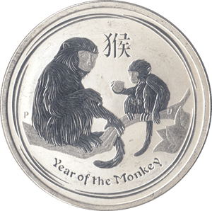 2016 FINE SILVER YEAR OF THE MONKEY FIFTY CENTS AUSTRALIA - SILVER WORLD COINS - Cambridgeshire Coins