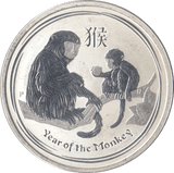 2016 FINE SILVER YEAR OF THE MONKEY FIFTY CENTS AUSTRALIA - SILVER WORLD COINS - Cambridgeshire Coins