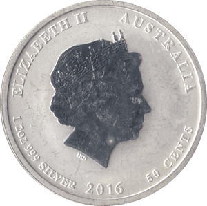 2016 FINE SILVER YEAR OF THE MONKEY FIFTY CENTS AUSTRALIA - SILVER WORLD COINS - Cambridgeshire Coins