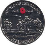 2016 FIVE POUNDS BATTLE OF THE SOMME - WORLD COINS - Cambridgeshire Coins