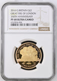 2016 GOLD PROOF £2 GREAT FIRE OF LONDON 350TH ANNIVERSARY ULTRA CAMEO PF 68 - NGC GOLD £2 - Cambridgeshire Coins
