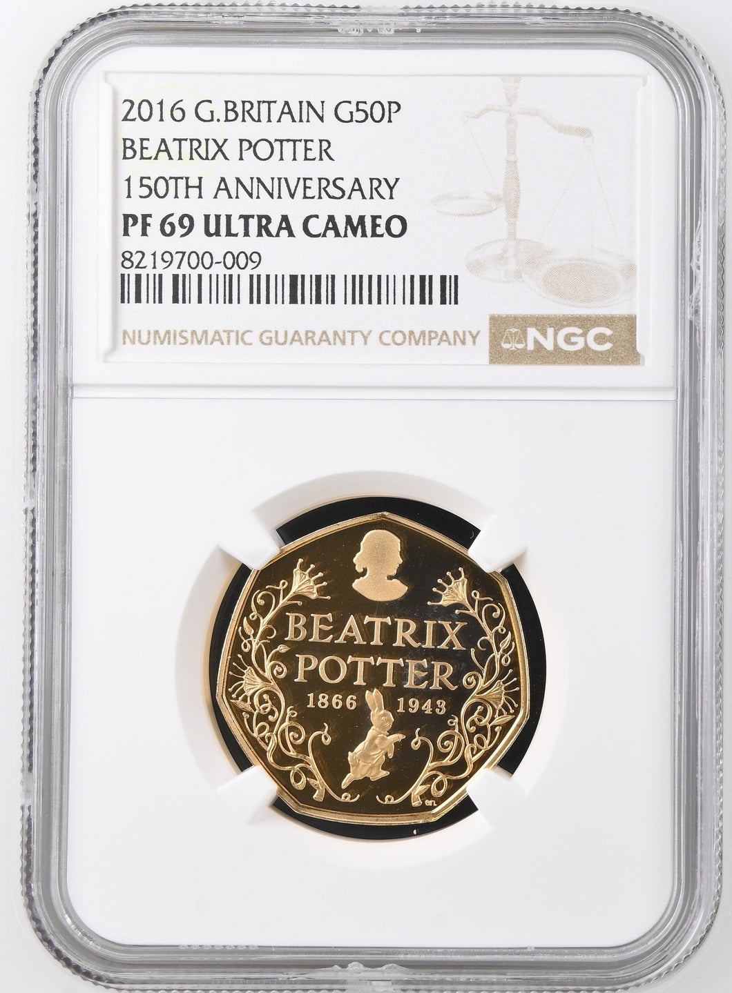 2016 GOLD PROOF 50P BEATRIX POTTER 150TH ANNIVERSARY PF 69 ULTRA CAMEO - NGC GOLD 50P - Cambridgeshire Coins