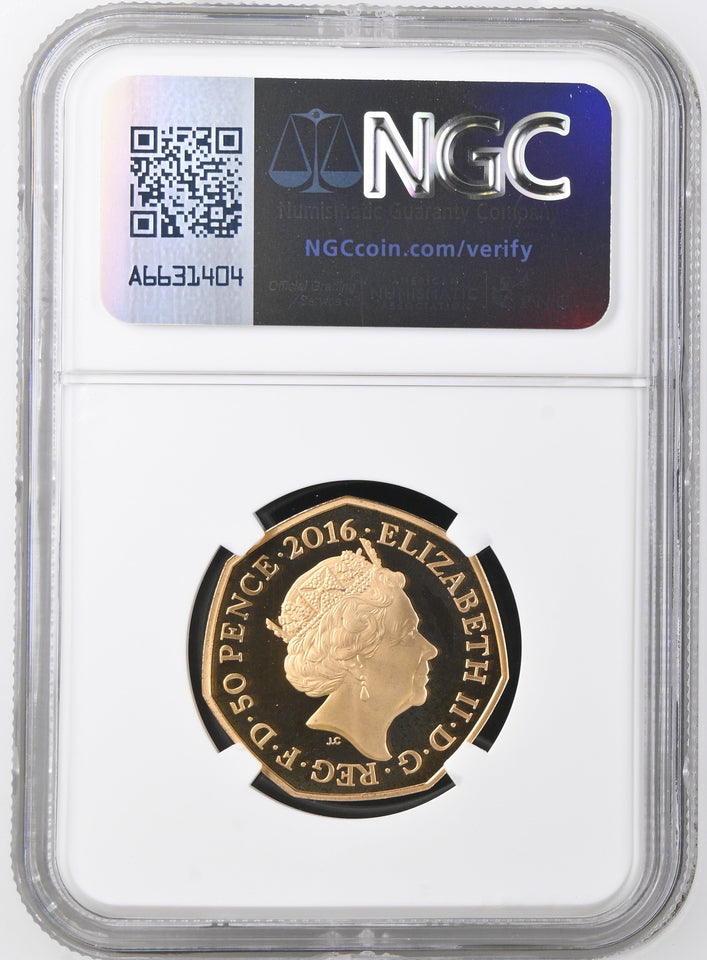 2016 GOLD PROOF 50P BEATRIX POTTER 150TH ANNIVERSARY PF 69 ULTRA CAMEO - NGC GOLD 50P - Cambridgeshire Coins