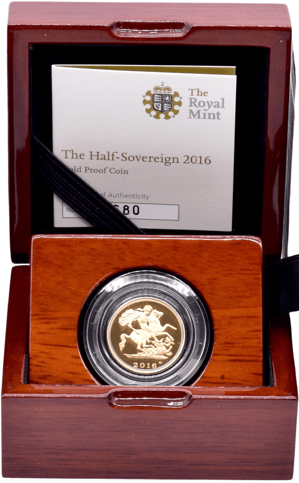 2016 GOLD PROOF HALF SOVEREIGN BOXED - GOLD PROOF HALF SOVEREIGNS - Cambridgeshire Coins