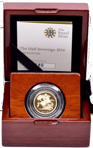 2016 GOLD PROOF HALF SOVEREIGN BOXED - GOLD PROOF HALF SOVEREIGNS - Cambridgeshire Coins