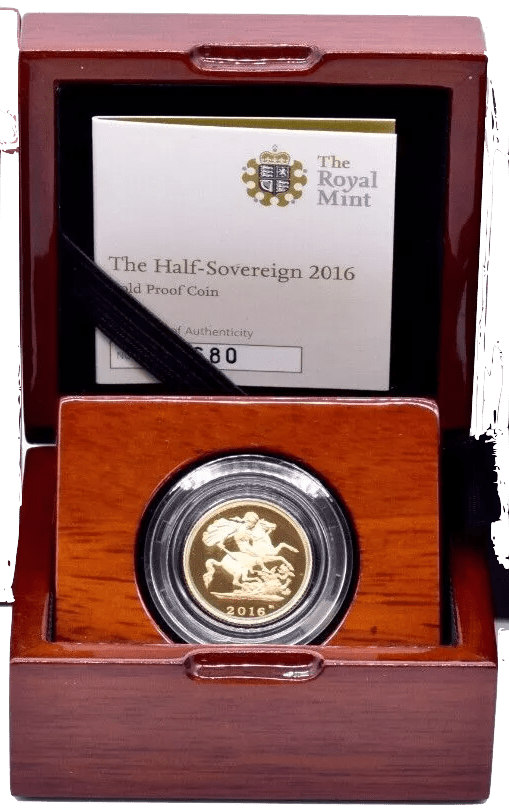 2016 GOLD PROOF HALF SOVEREIGN BOXED - GOLD PROOF HALF SOVEREIGNS - Cambridgeshire Coins