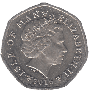 2016 MILNER'S TOWER 50P ISLE OF MAN - 50P REGIONAL ISSUES - Cambridgeshire Coins