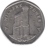 2016 MILNER'S TOWER 50P ISLE OF MAN - WORLD COINS - Cambridgeshire Coins