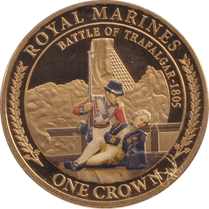 2016 ONE CROWN ROYAL MARINES BATTLE OF TRAFALGAR BU - WORLD COINS - Cambridgeshire Coins