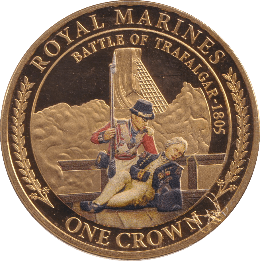 2016 ONE CROWN ROYAL MARINES BATTLE OF TRAFALGAR BU - WORLD COINS - Cambridgeshire Coins