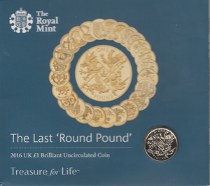 2016 ONE POUND BU £1 LAST ROUND POUND ( SEALED ) - £1 BU PACK - Cambridgeshire Coins