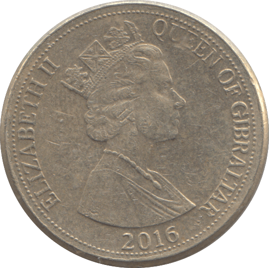 2016 ONE POUND GIBRALTAR TREE - £1 CIRCULATED - Cambridgeshire Coins