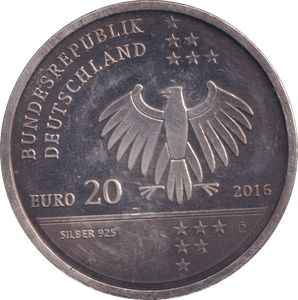 2016 SILVER 20 EURO GERMANY - SILVER WORLD COINS - Cambridgeshire Coins