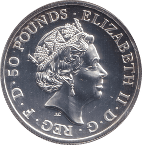 2016 SILVER 50 POUNDS - SILVER WORLD COINS - Cambridgeshire Coins