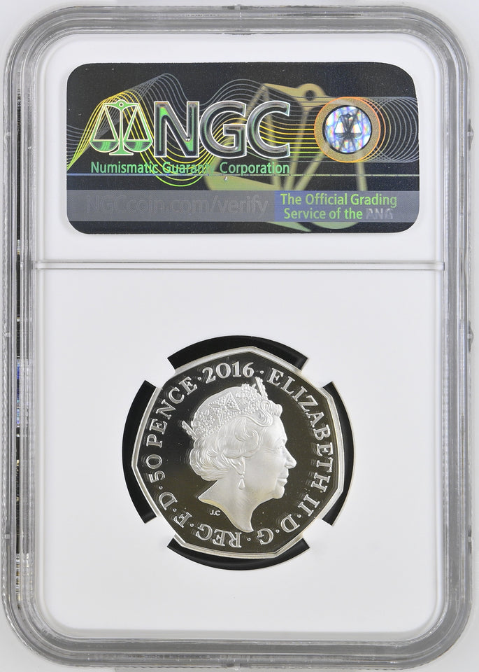 2016 SILVER 50P PETER RABBIT PF 69 ULTRA CAMEO - NGC SILVER COINS - Cambridgeshire Coins