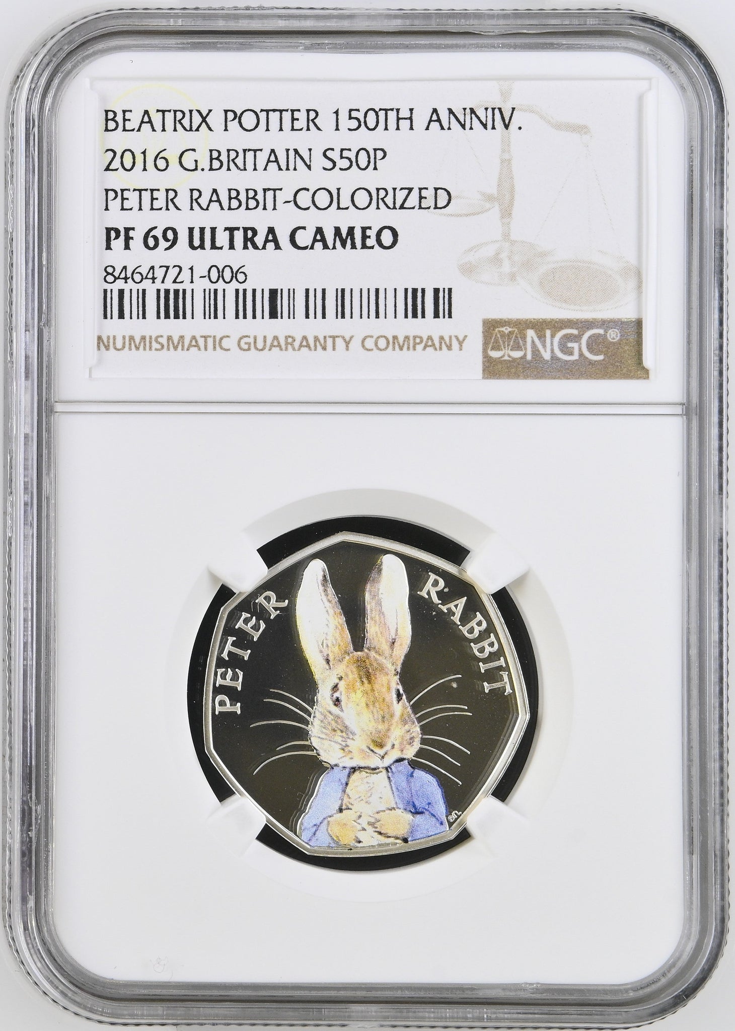 2016 SILVER 50P PETER RABBIT PF 69 ULTRA CAMEO NGC SILVER COINS ...