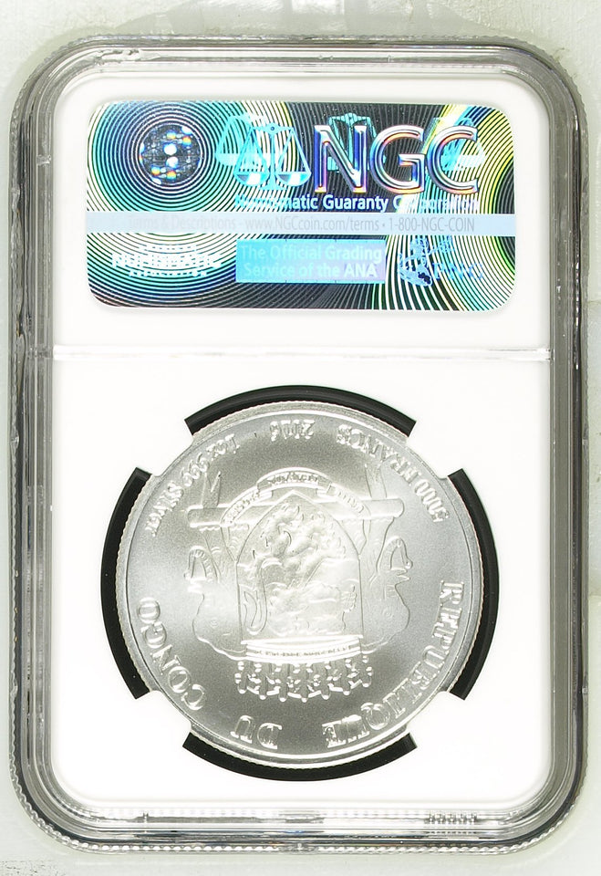 2016 SILVER AFRICAN LION 5000 FRANCS EARLY RELEASE CONGO NGC MS 70 - NGC SILVER COINS - Cambridgeshire Coins